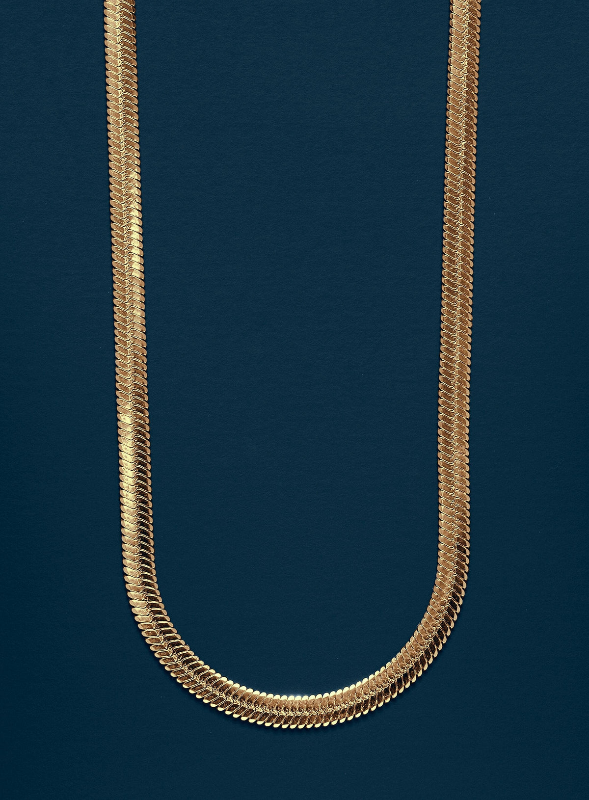 Stainless Steel Gold Plated 5mm Herringbone Chain Necklace