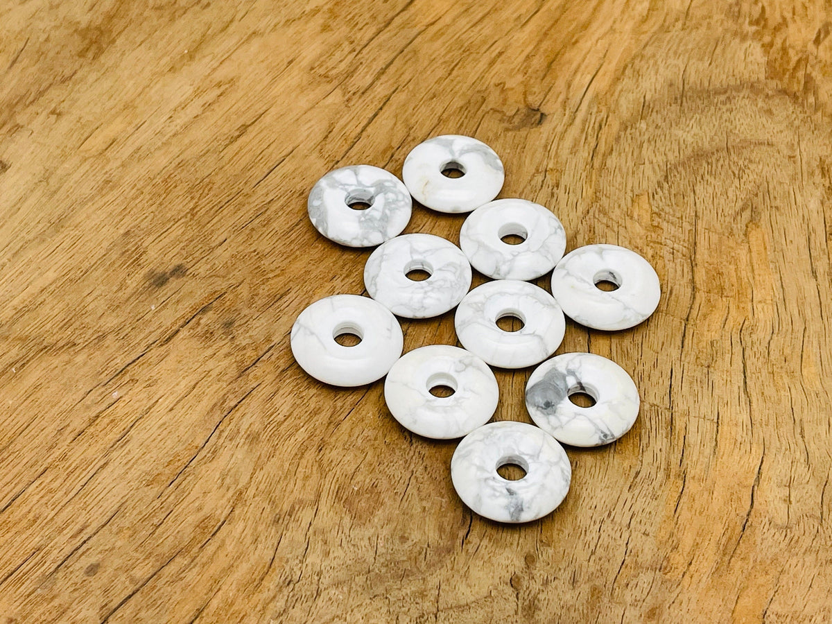 Howlite Crystal Donut - Pi Stone - 20mm - DO1014