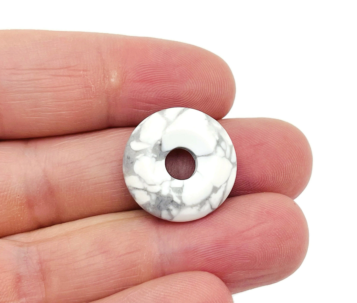 Howlite Crystal Donut - Pi Stone - 20mm - DO1014