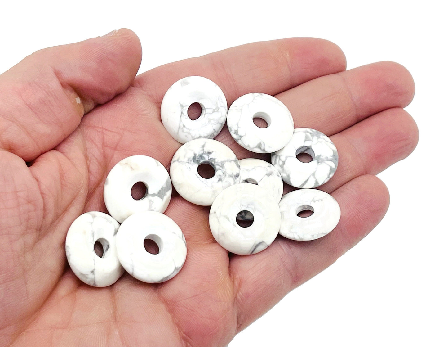 Howlite Crystal Donut - Pi Stone - 20mm - DO1014