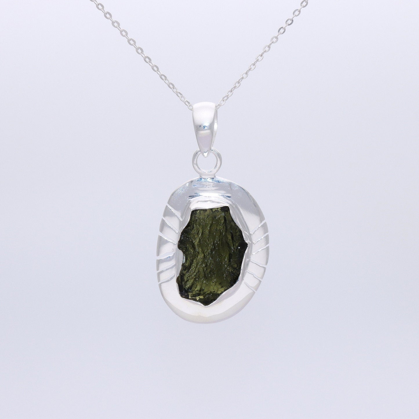 Moldavite Raw Gemstone Pendant, Handmade Gemstone Jewelry, Authentic Moldavite From Czech Republic, Pendant For Girls, 925 Sterling Silver