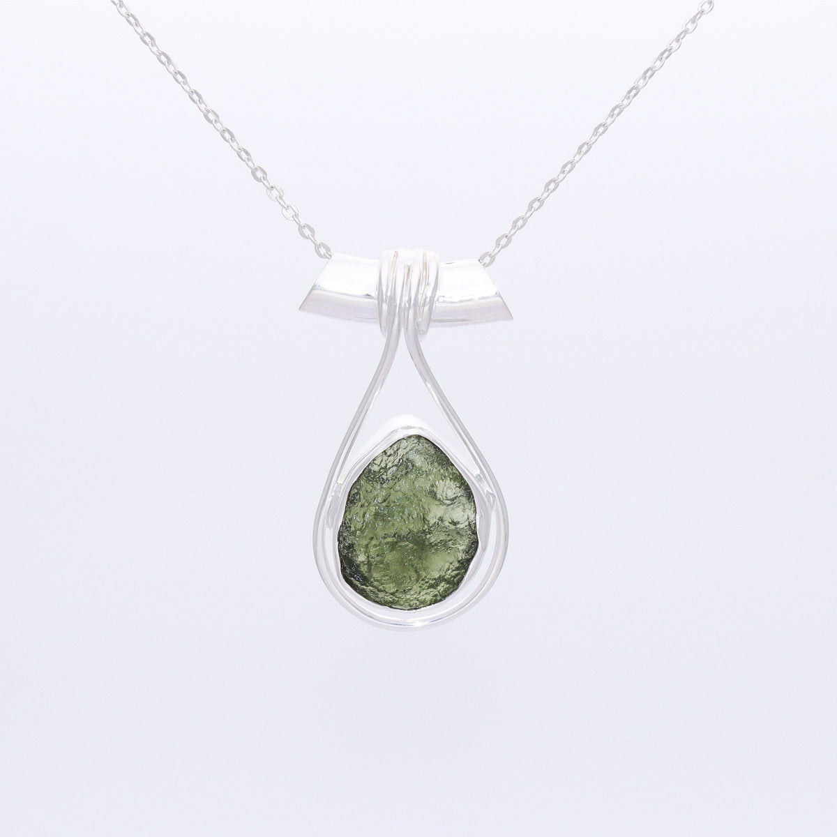 Genuine Moldavite Rough Pendant 100% Natural With Certified Gemstone From Czech Republic 925 Sterling Silver Handmade Designer Jewelry