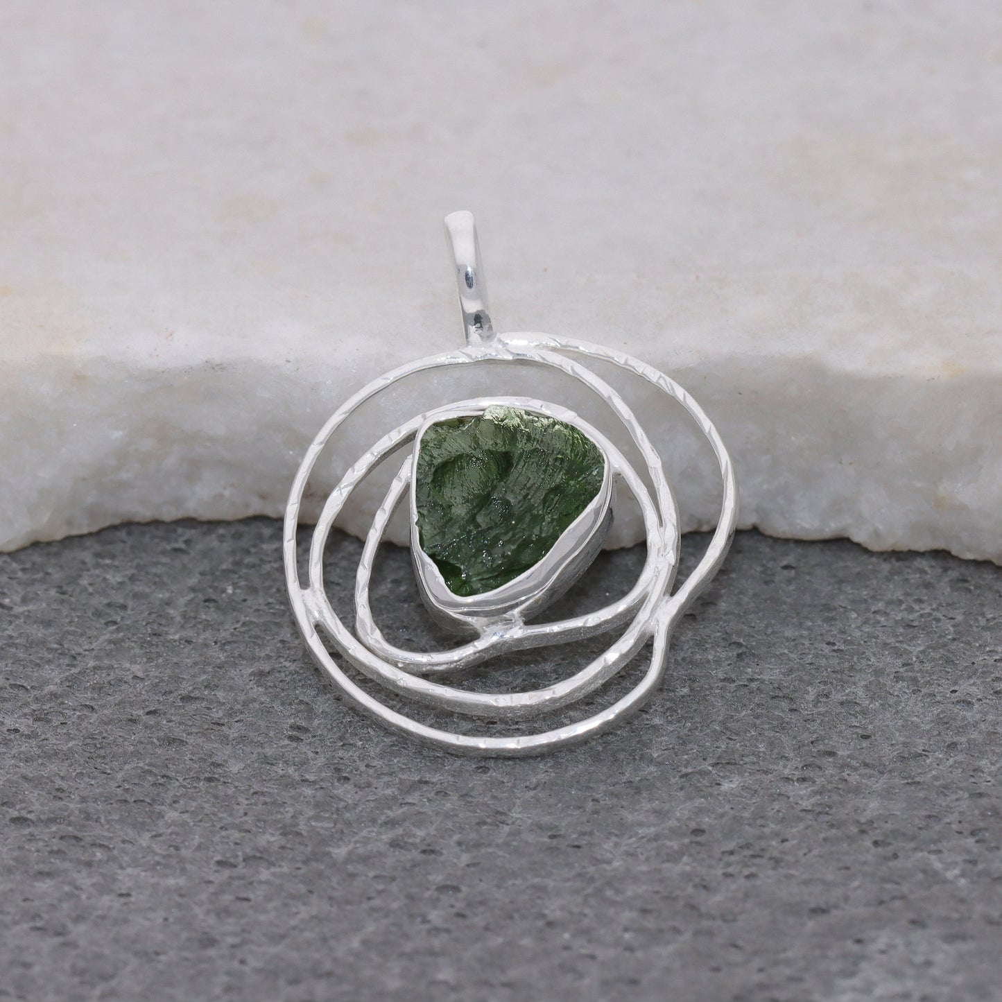 Raw Moldavite Pendant, Natural Gemstone Handmade Jewelry, Necklace For Women's, Jewelry For Christmas, Gift For Girls, 925 Sterling Silver