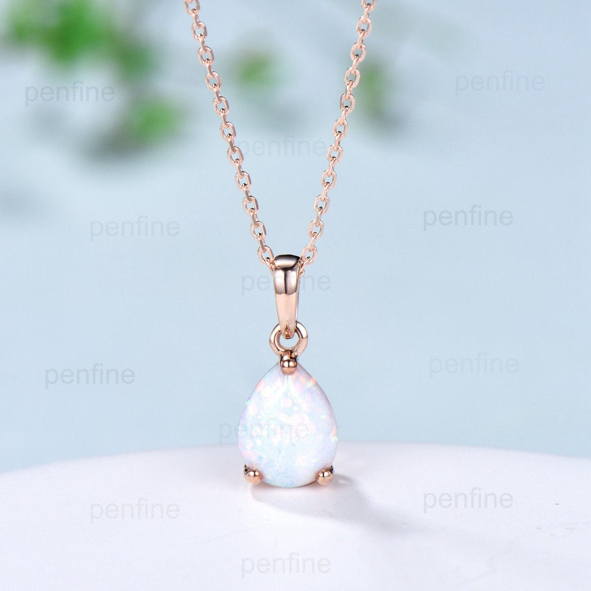 Dainty fire opal wedding set solitaire white opal engagement ring rose gold minimalist October birthstone pendant necklace opal earrings