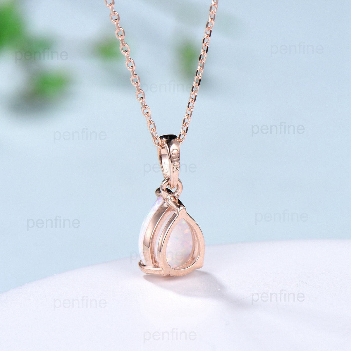 Dainty fire opal wedding set solitaire white opal engagement ring rose gold minimalist October birthstone pendant necklace opal earrings