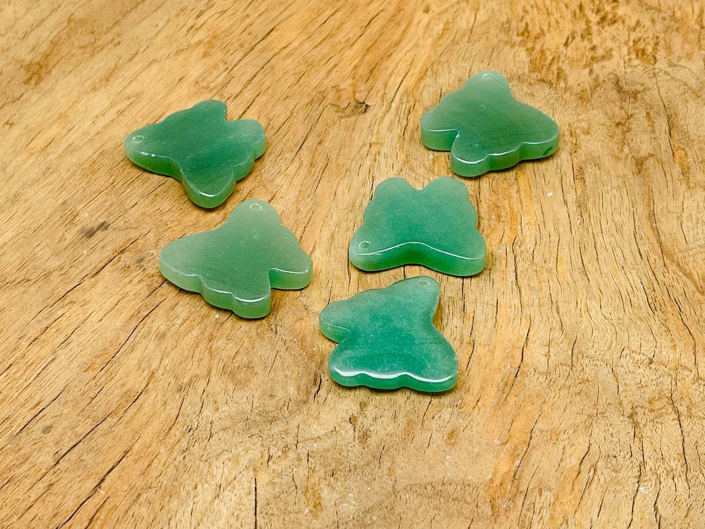 Aventurine Butterfly Gemstone Pendant - Hole Crystal Jewelry - NC1426