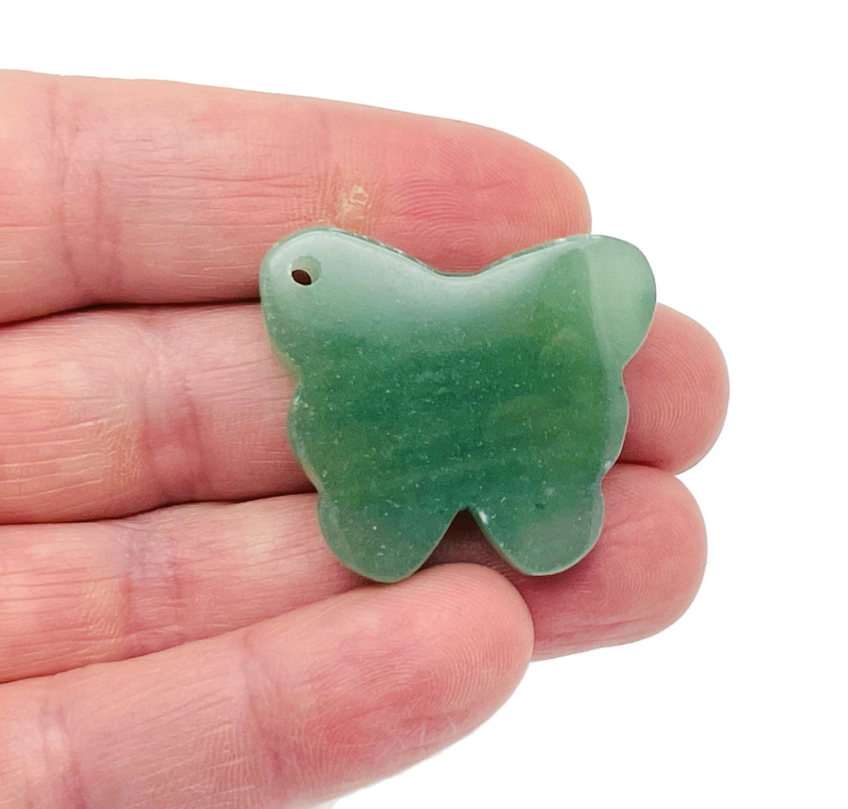 Aventurine Butterfly Gemstone Pendant - Hole Crystal Jewelry - NC1426