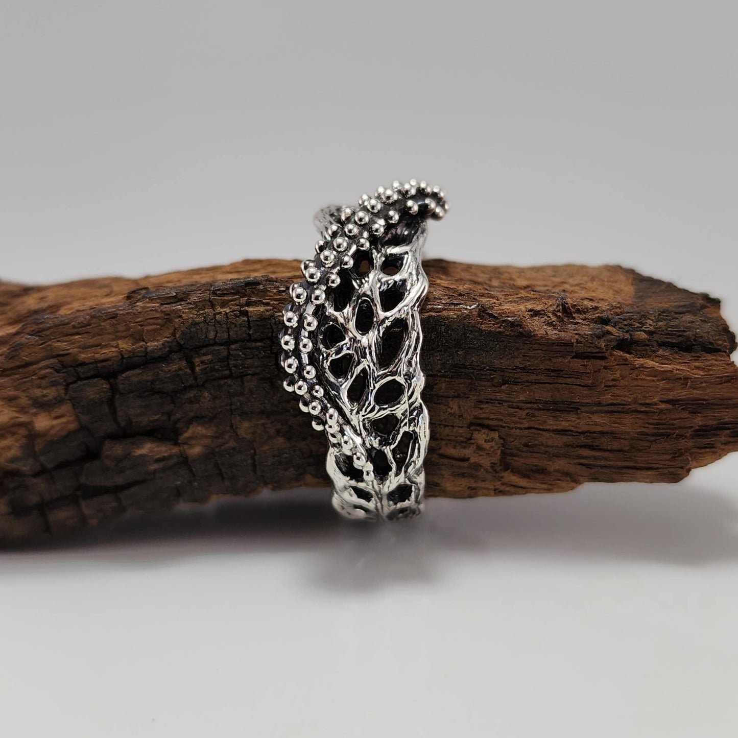 Unisex Ocean and Beach Style Statement Ring: Wedding Band