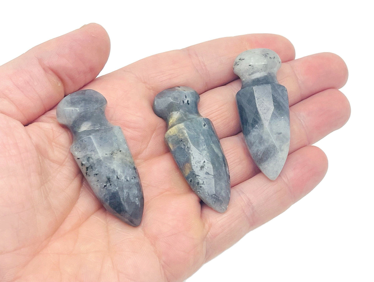 Labradorite Sword Dagger Carved Gemstone - 50mm - SW1011