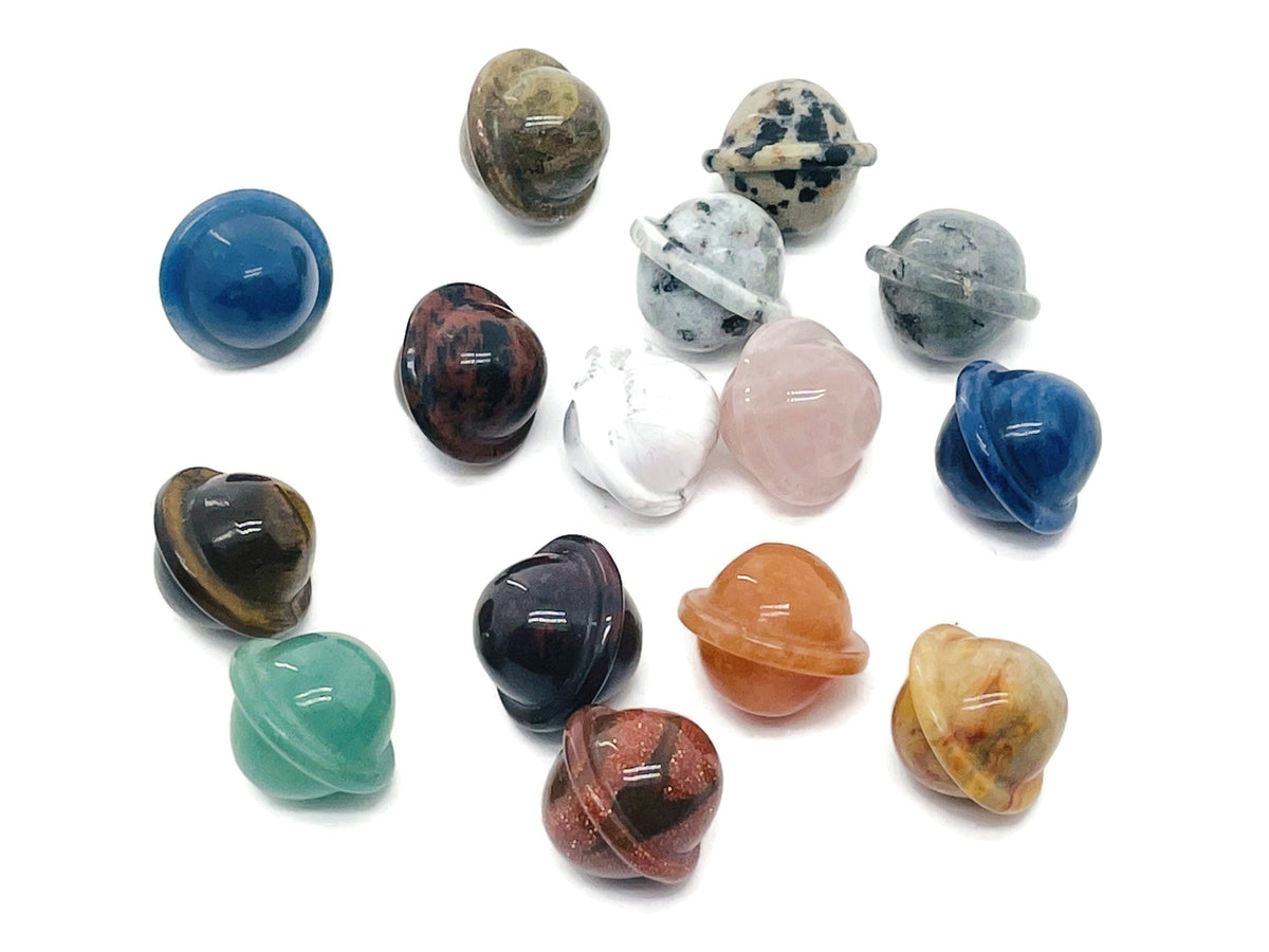 Crystal Mystery Box Gift Saturn Carving - 10 Pc Randomly Gemstones - Best Crystal Gift - Crystal Kit - KIT7