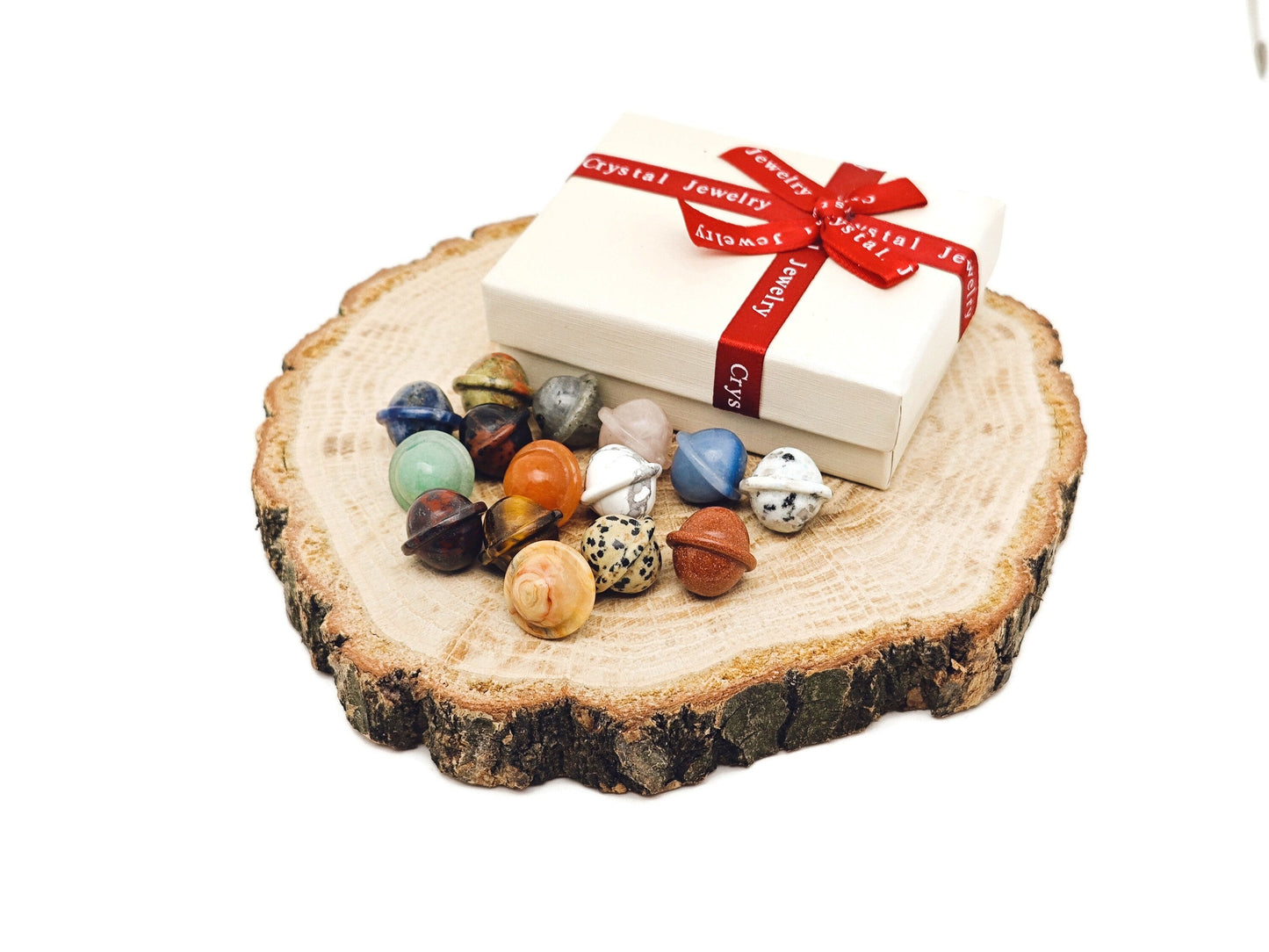 Crystal Mystery Box Gift Saturn Carving - 10 Pc Randomly Gemstones - Best Crystal Gift - Crystal Kit - KIT7