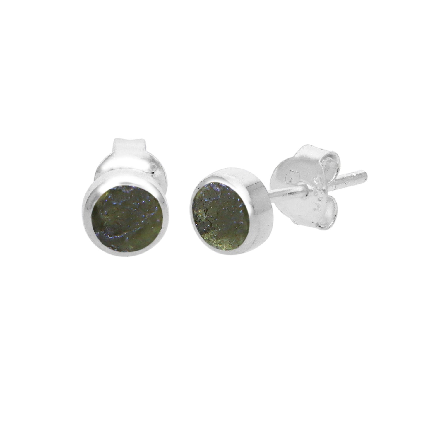 Raw Moldavite Gemstone Handmade 925 Sterling Silver Czech Moldavite Earring