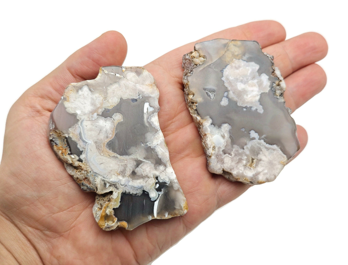Flower Agate Flat Gemstone - Cherry Blossom - Slab Crystal - FL1087