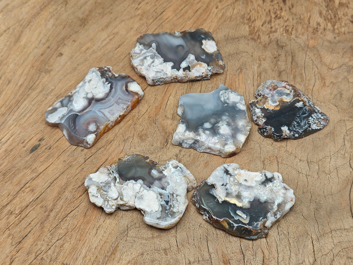 Flower Agate Flat Gemstone - Cherry Blossom - Slab Crystal - FL1087