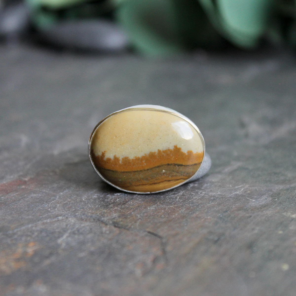 Owyhee Picture Jasper Statement Ring Size 9.25 | PNW Gemstone | Handmade Sterling Silver