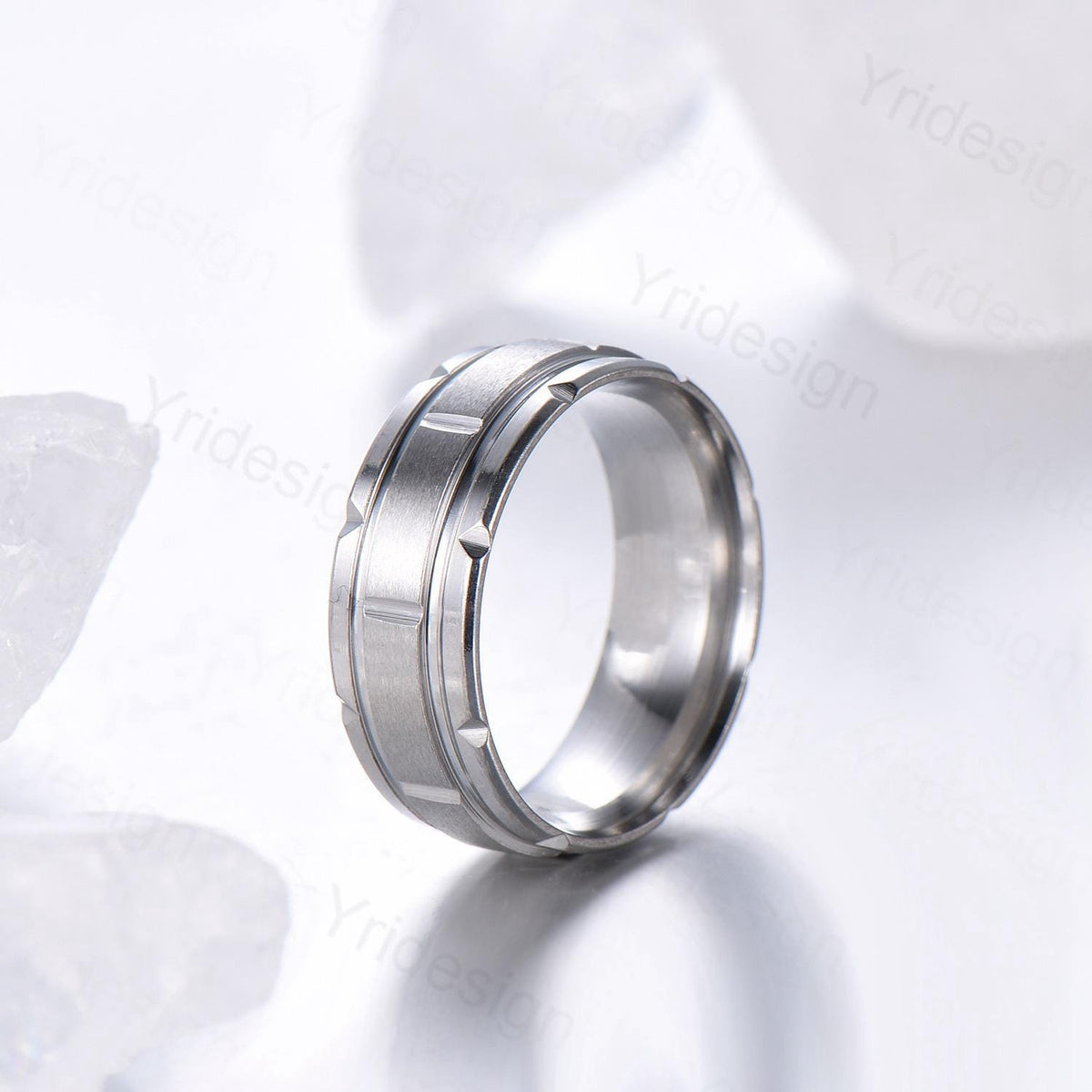 Retro Brushed Finish Men's Wedding Band Minimalist Solitaire Wedding Ring Silver White Gold Stacking Matching Band Custom Jewelry Rings Men