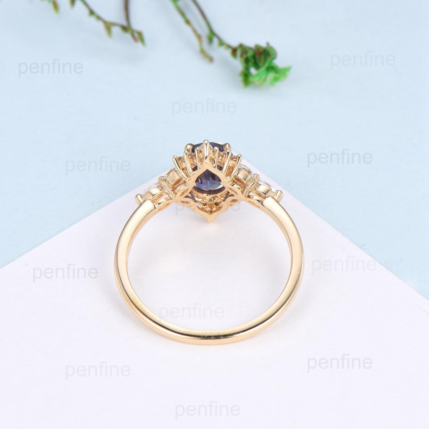 Vintage salt and pepper diamond engagement ring 14k rose gold marquise cut diamond cluster ring unique promise ring anniversary gift for Her