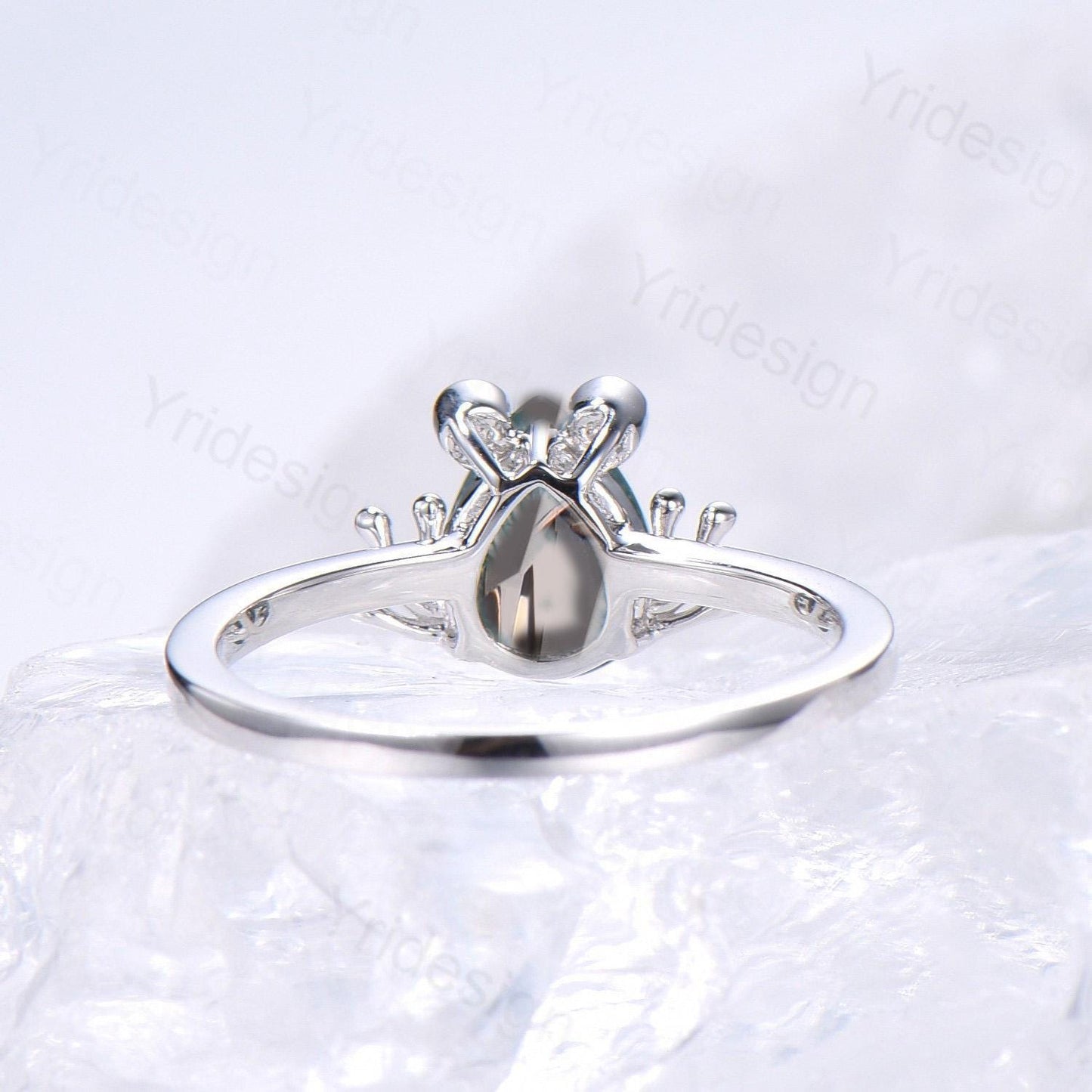 Vintage Frog smoky quartz engagement ring Animal inspired pear shaped brown quartz wedding ring for women dainty anniversary ring for girl