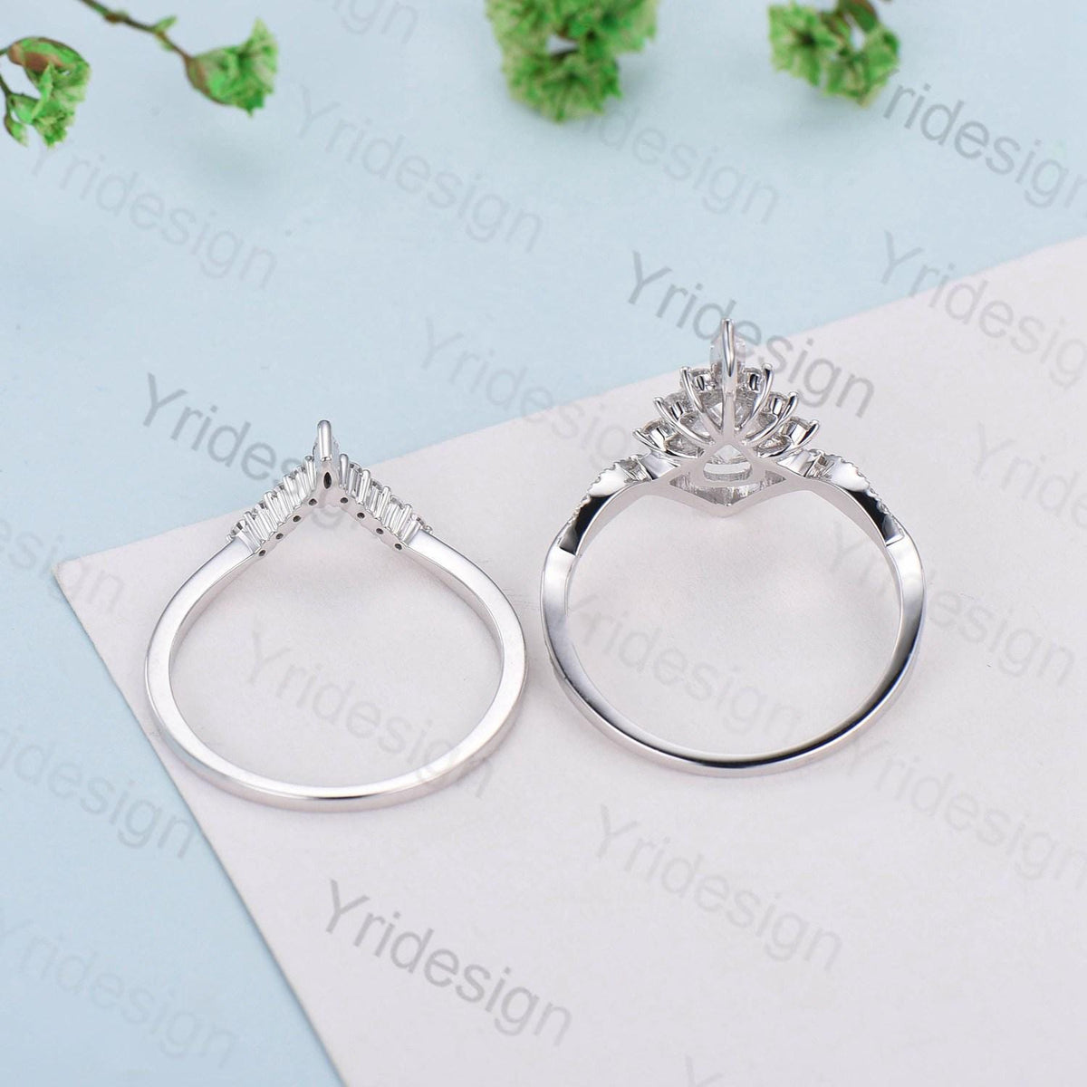 Retro pear shaped salt pepper diamond engagement ring art deco vintage pepper diamond wedding set unique anniversary promise ring for wife