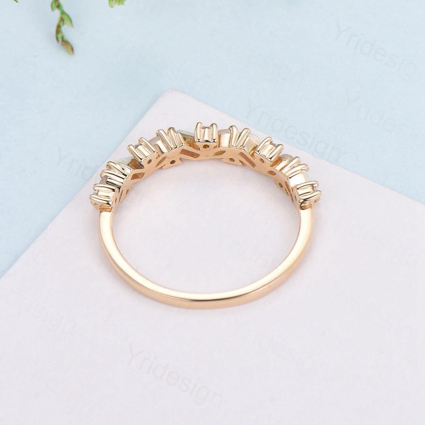 Vintage Moissanite Eternity Wedding Band Women Unique Cluster Baguette Moissanite Stackable Ring Marquise  Matching Band Bridal promise gift
