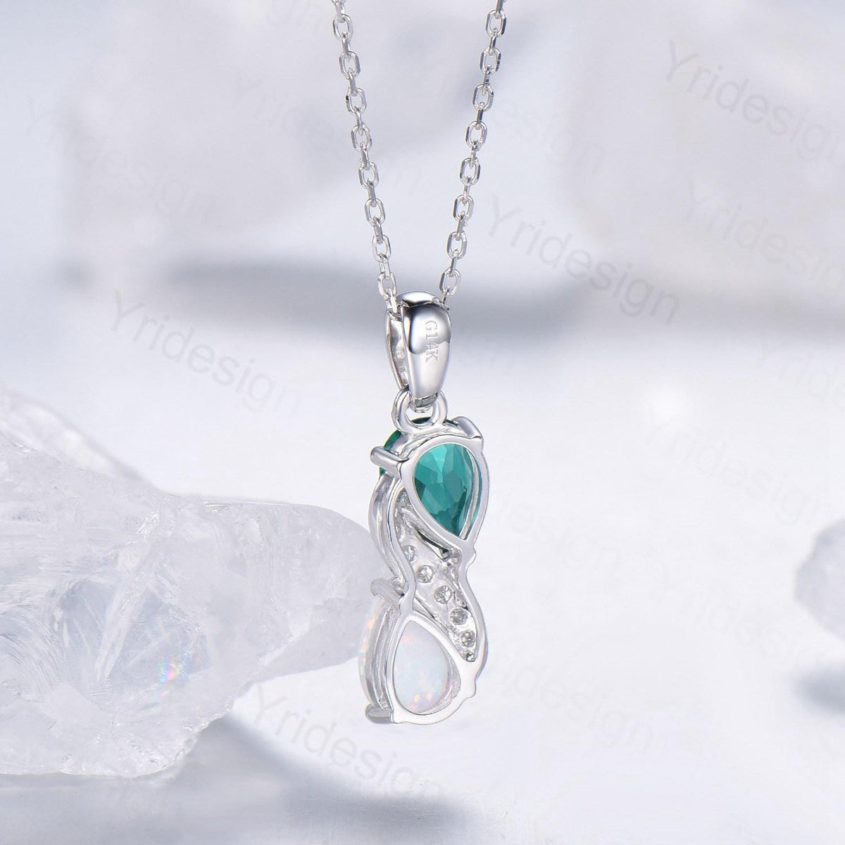 Unique Citrine Peridot Pendant Necklace Women Alternative Moissanite necklace Vintage Snake Promise Gift pear shaped pendant for daughter