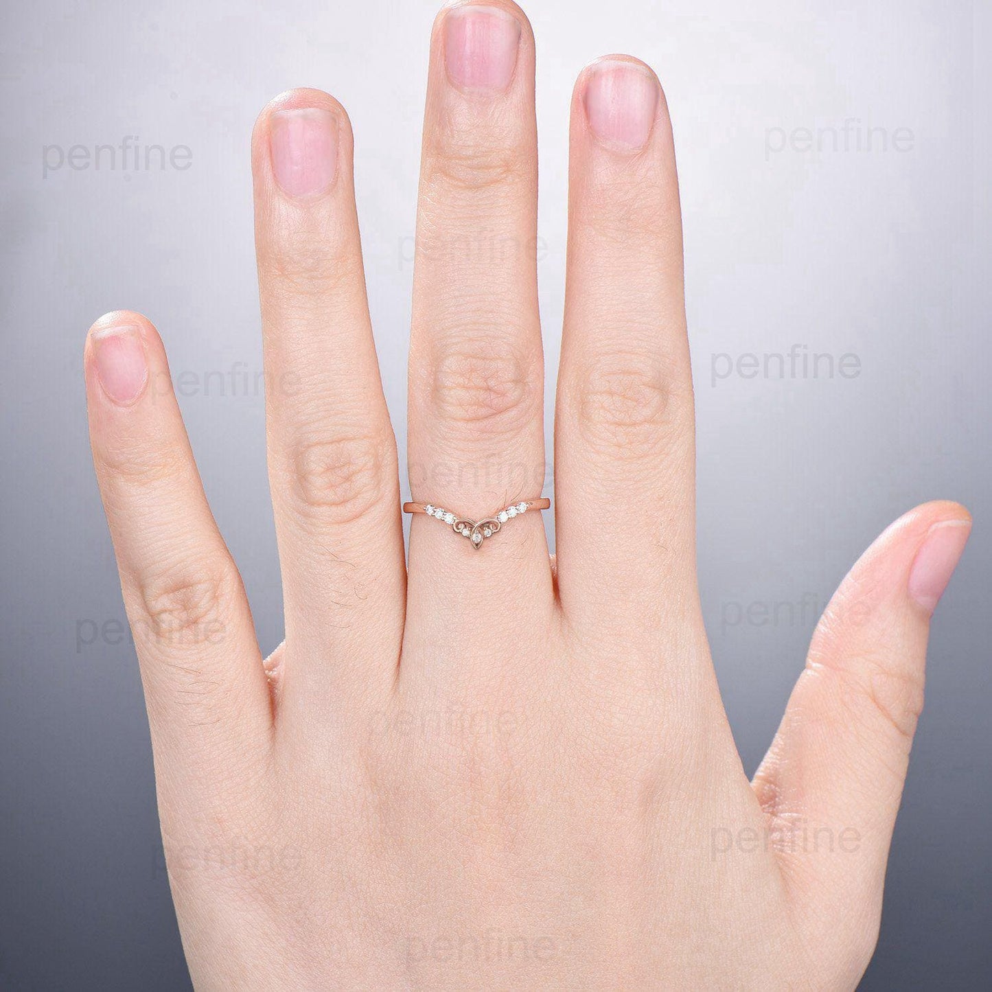Celtic knot moissanite wedding band women silver rose gold diamond wedding ring matching stacking band curved anniversary band