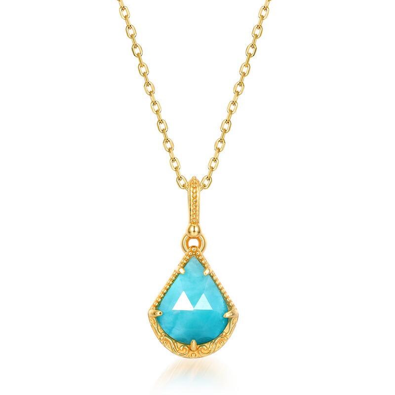 Vintage Amazonite pendant necklace art deco amazonite necklace for mom  14k/18k rose gold necklace promise engagement gift for women