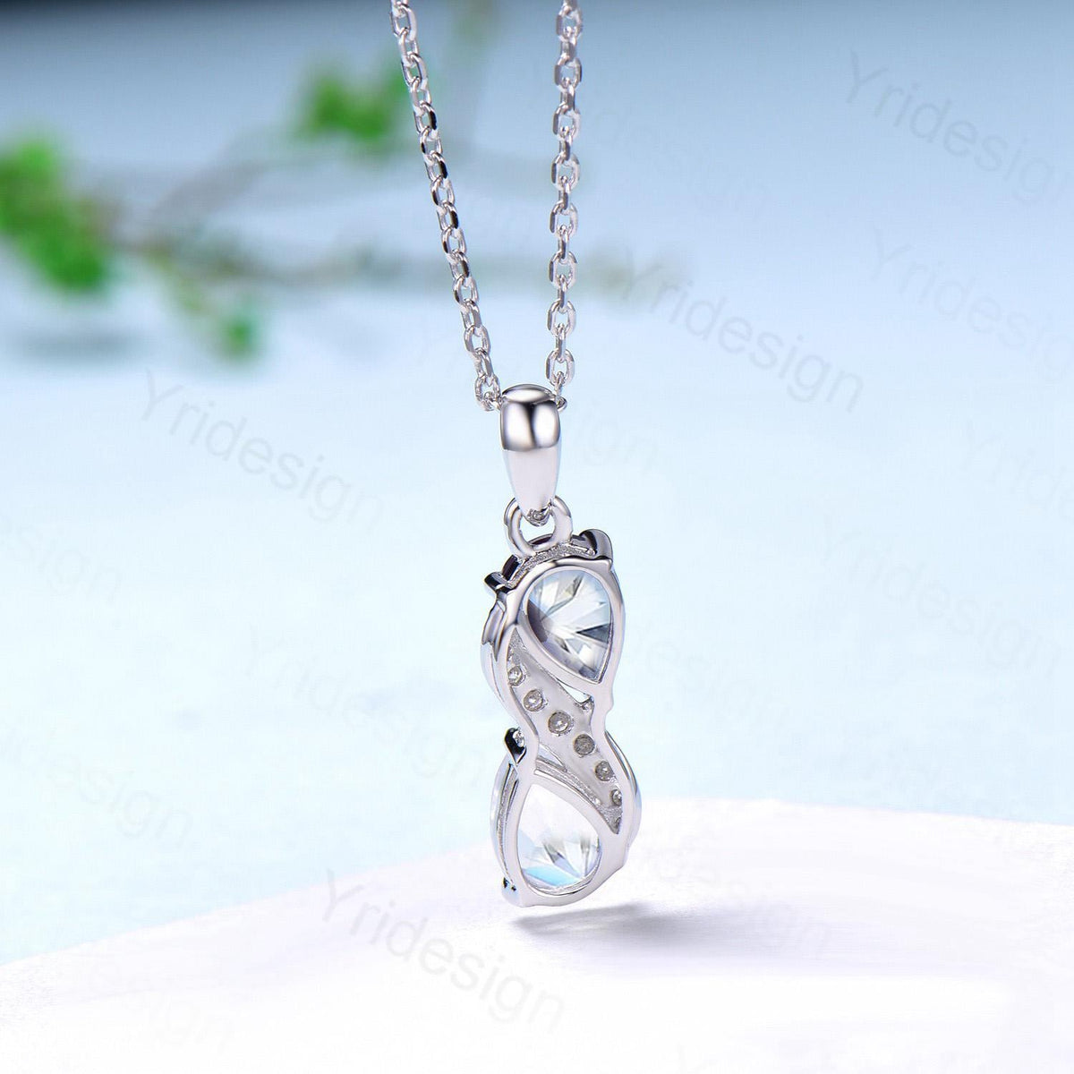 Unique Moissanite Pendant Necklace Women Alternative CVD Lab Grown Diamond Necklace Vintage Snake Promise Gift pear shaped pendant for Wife