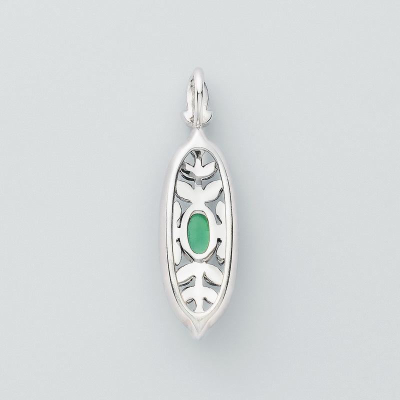 Unique Evil Eye Wedding Set vintage marquise shaped pendant necklace silver white gold art deco green emerald stud earrings anniversary gift