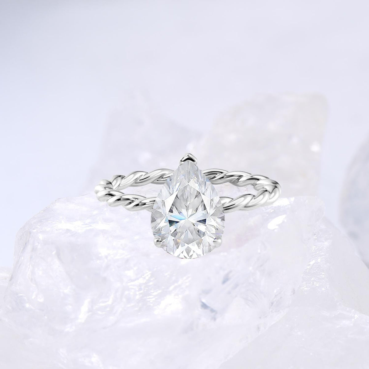 Minimalist Diamond Ring Dazzling Twist Rope Lab Grown Diamond Engagement Ring IGI Certified Hidden Halo Diamond Ring Anniversary Gifts Women