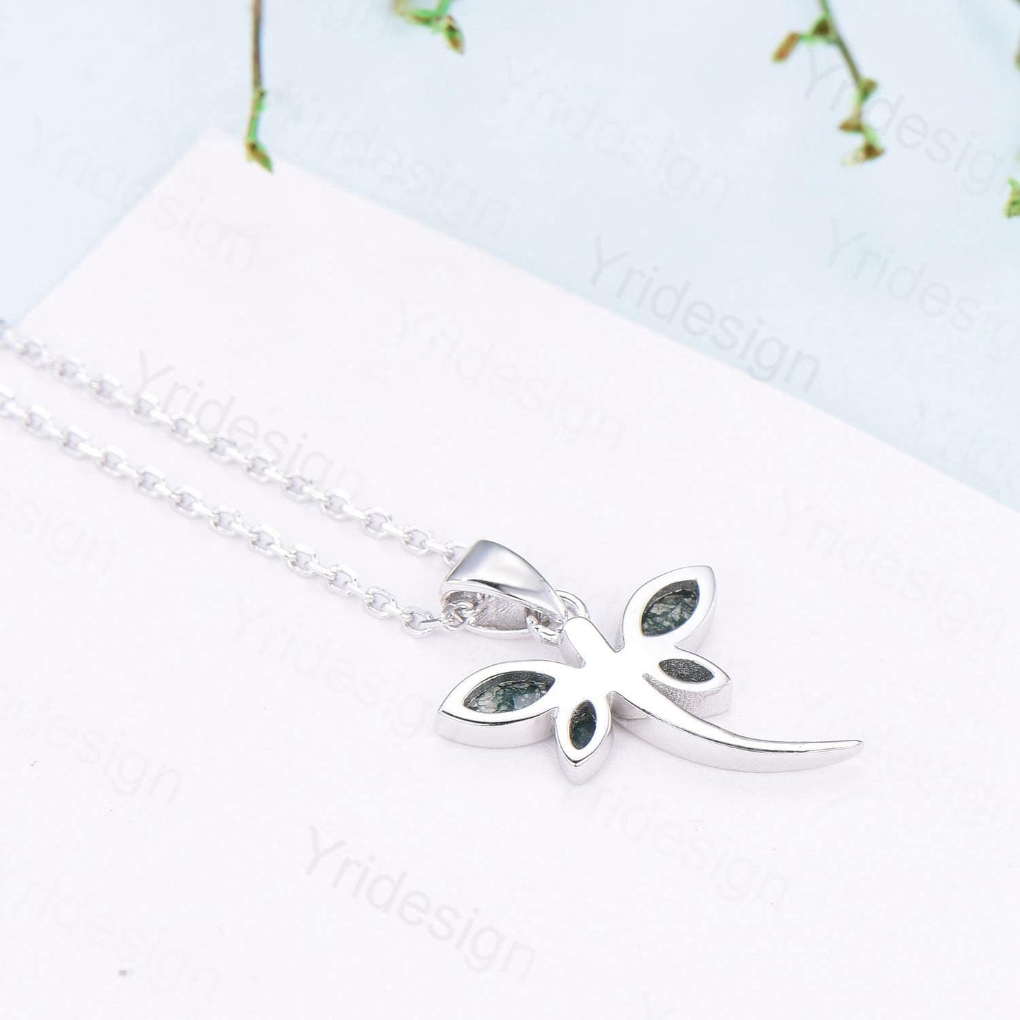 Dragonfly Black Marquise Spinel Spinel Necklace Bezel Set Simple Butterfly Accompany Necklace Pendant Minimalist Anniversary Birthday Gift