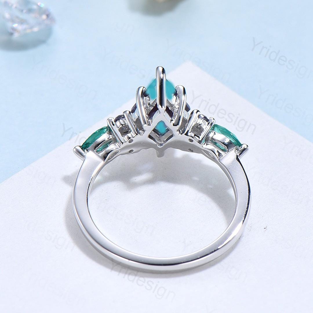 Vintage Lavender Amethyst Engagement Ring Cluster Alexandrite Emerald Wedding Ring Purple Sapphire Anniversary Ring Amethyst Promise Ring