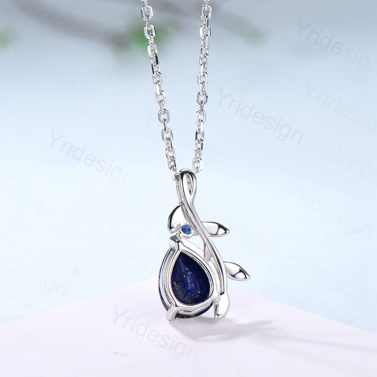 Natural Inspired Tanzanite Necklace natural sapphire leaf branch tanzanite pendant elegant twisted pendant anniversary gifts for daughter