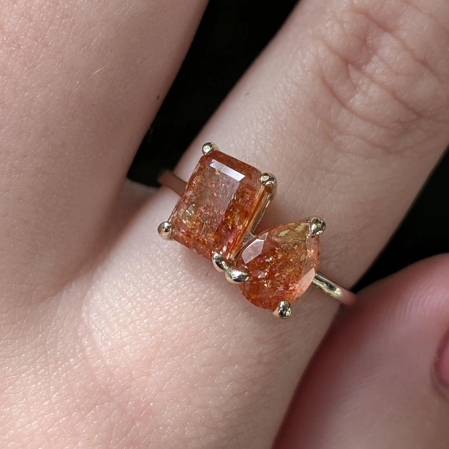 The Aurora - Toi et Moi Sunstone Ring