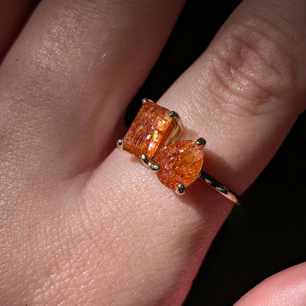 The Aurora - Toi et Moi Sunstone Ring