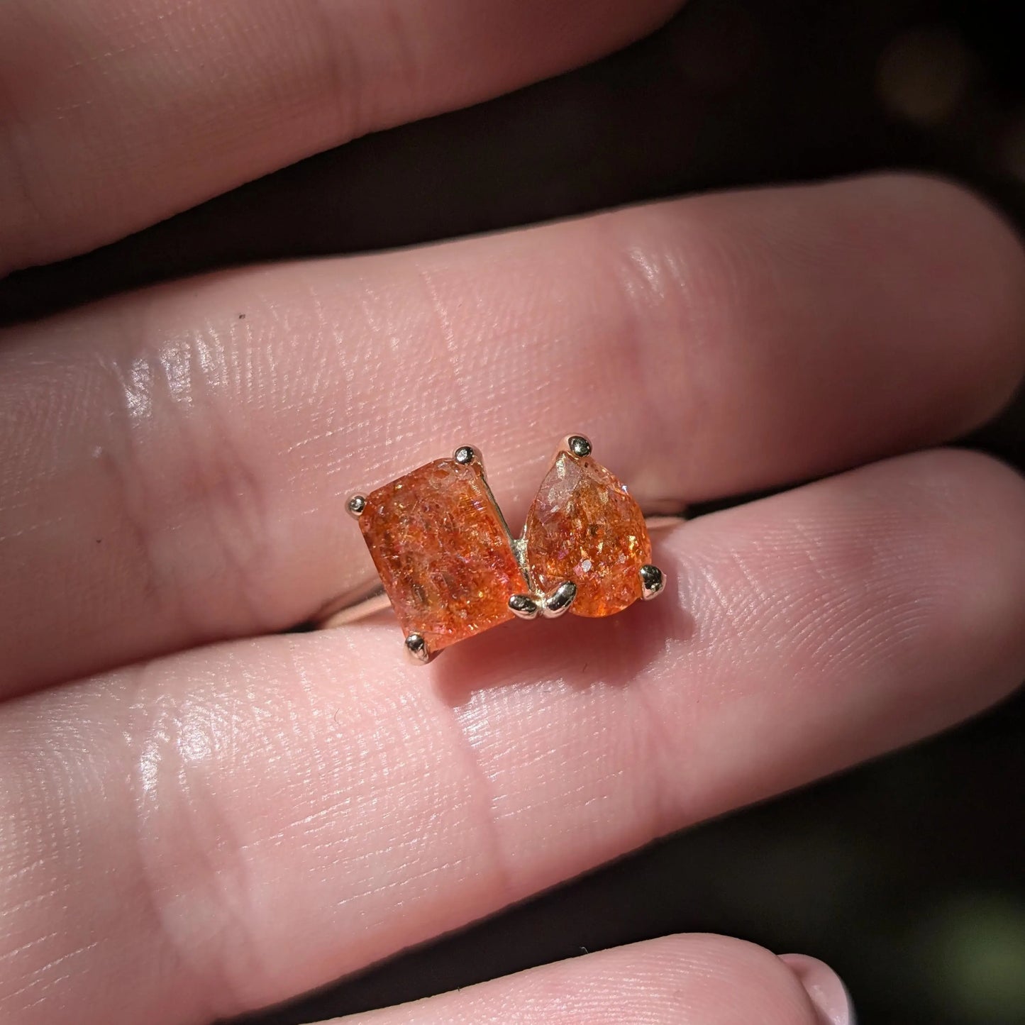 The Aurora - Toi et Moi Sunstone Ring