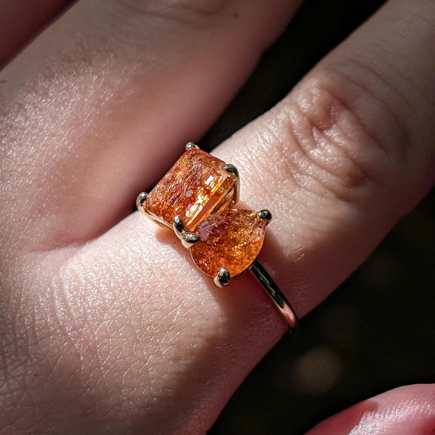 The Aurora - Toi et Moi Sunstone Ring