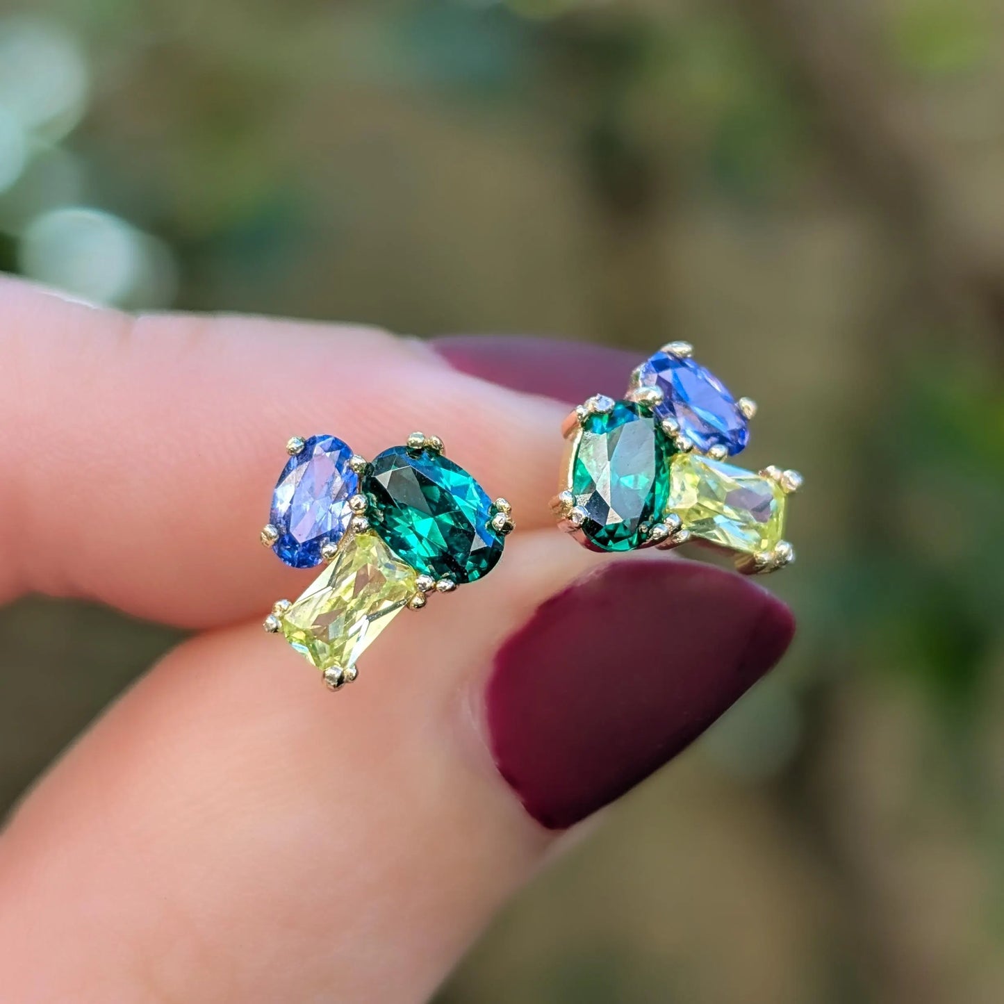 The Elia - Custom Gemstone Small Cluster Studs