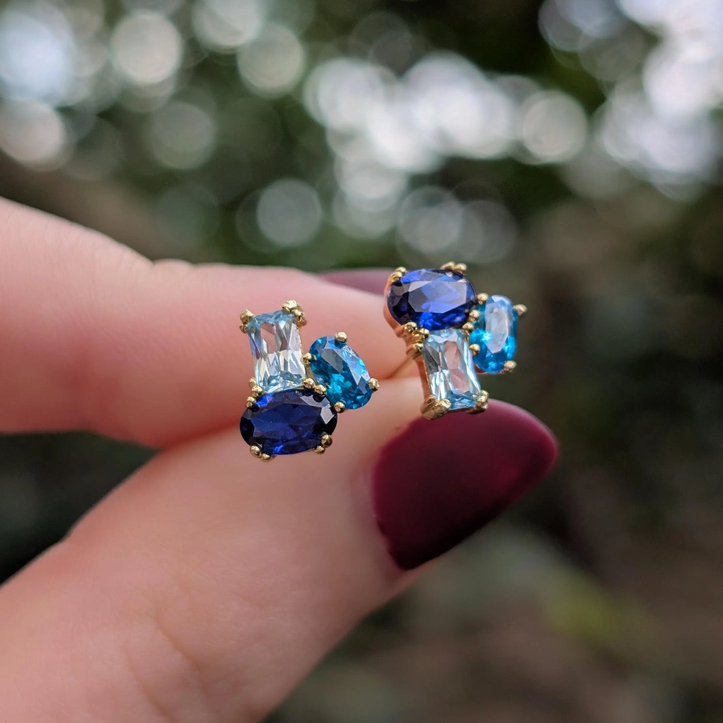 The Elia - Custom Gemstone Small Cluster Studs
