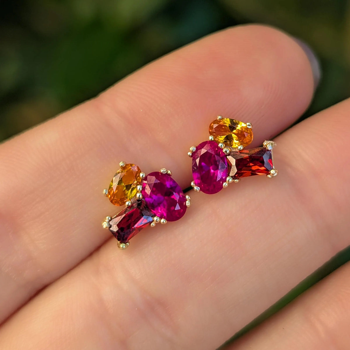 The Elia - Custom Gemstone Small Cluster Studs