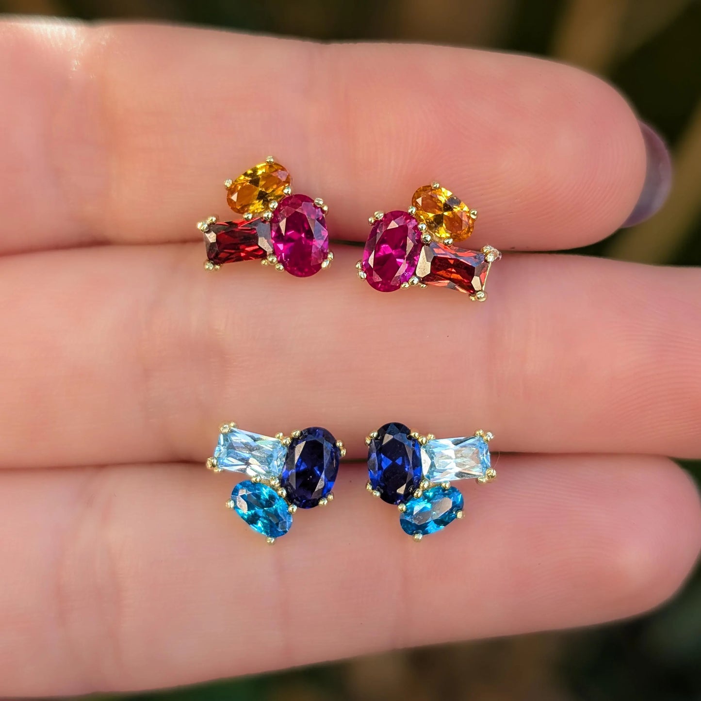 The Elia - Custom Gemstone Small Cluster Studs