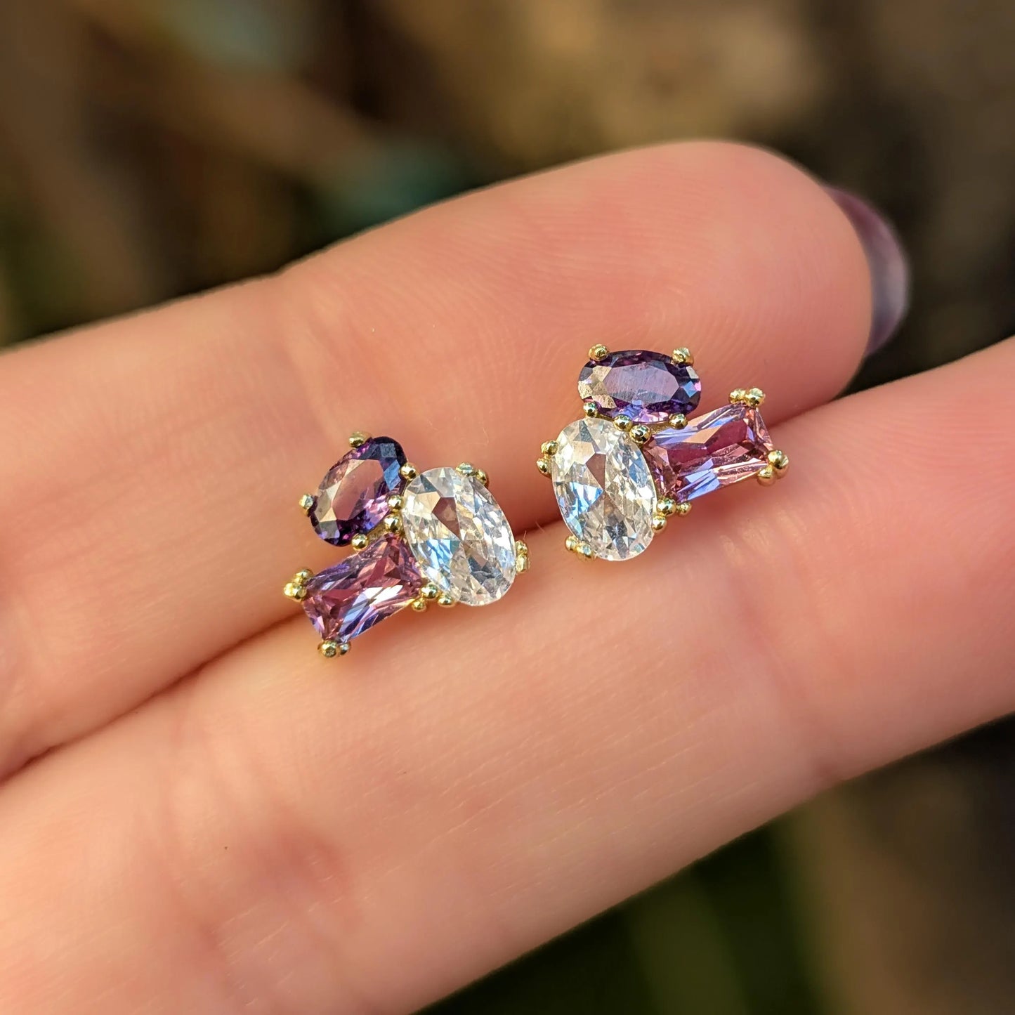 The Elia - Custom Gemstone Small Cluster Studs