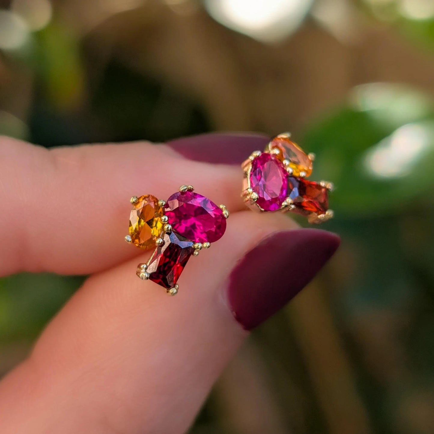 The Elia - Custom Gemstone Small Cluster Studs