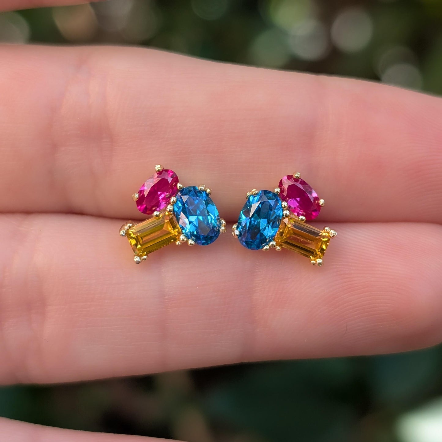 The Elia - Pansexual Flag Small Cluster Studs