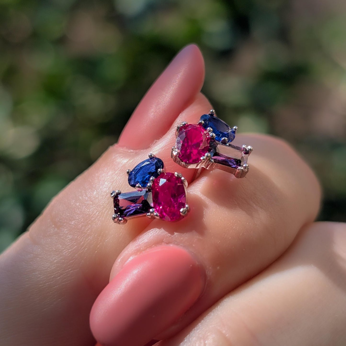 The Elia - Bisexual Flag Small Cluster Studs