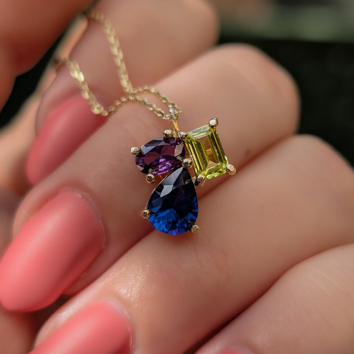 The Tulia - Custom 3 stone Necklace