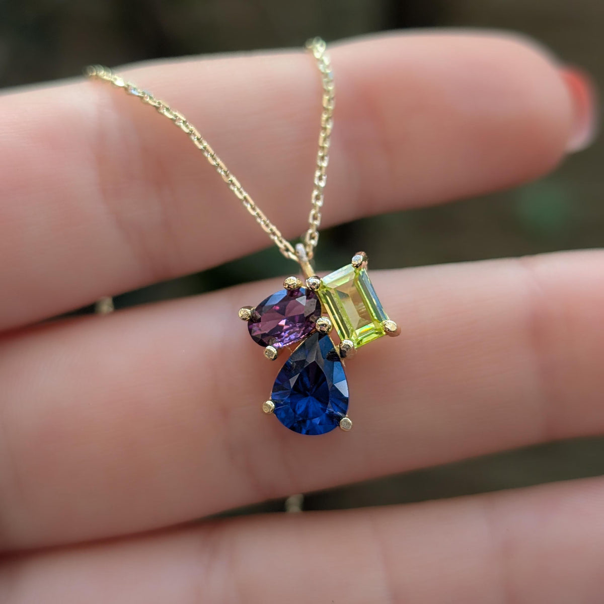 The Tulia - Custom 3 stone Necklace