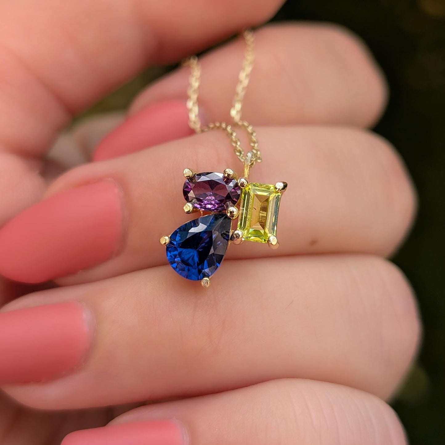 The Tulia - Custom 3 stone Necklace