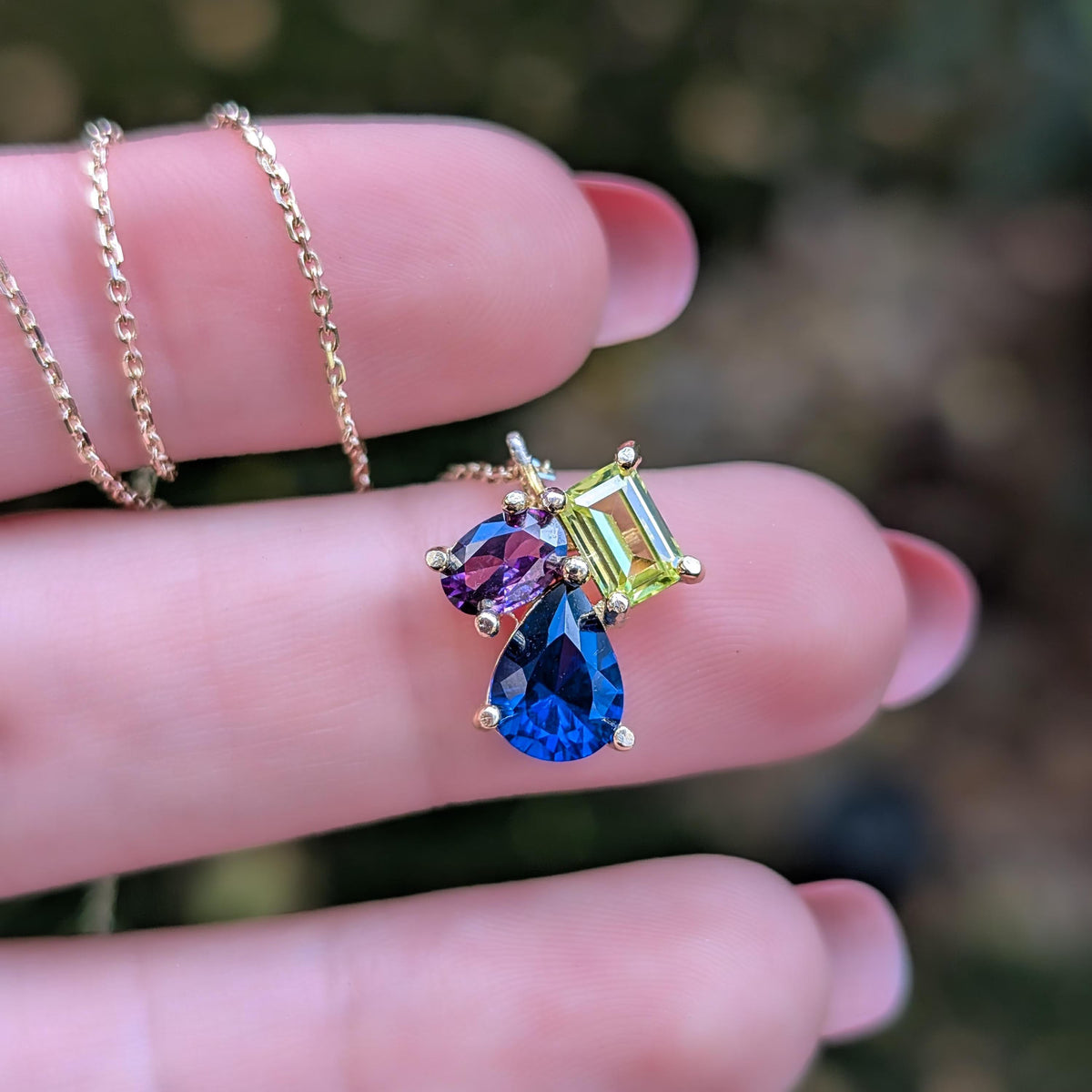 The Tulia - Custom 3 stone Necklace