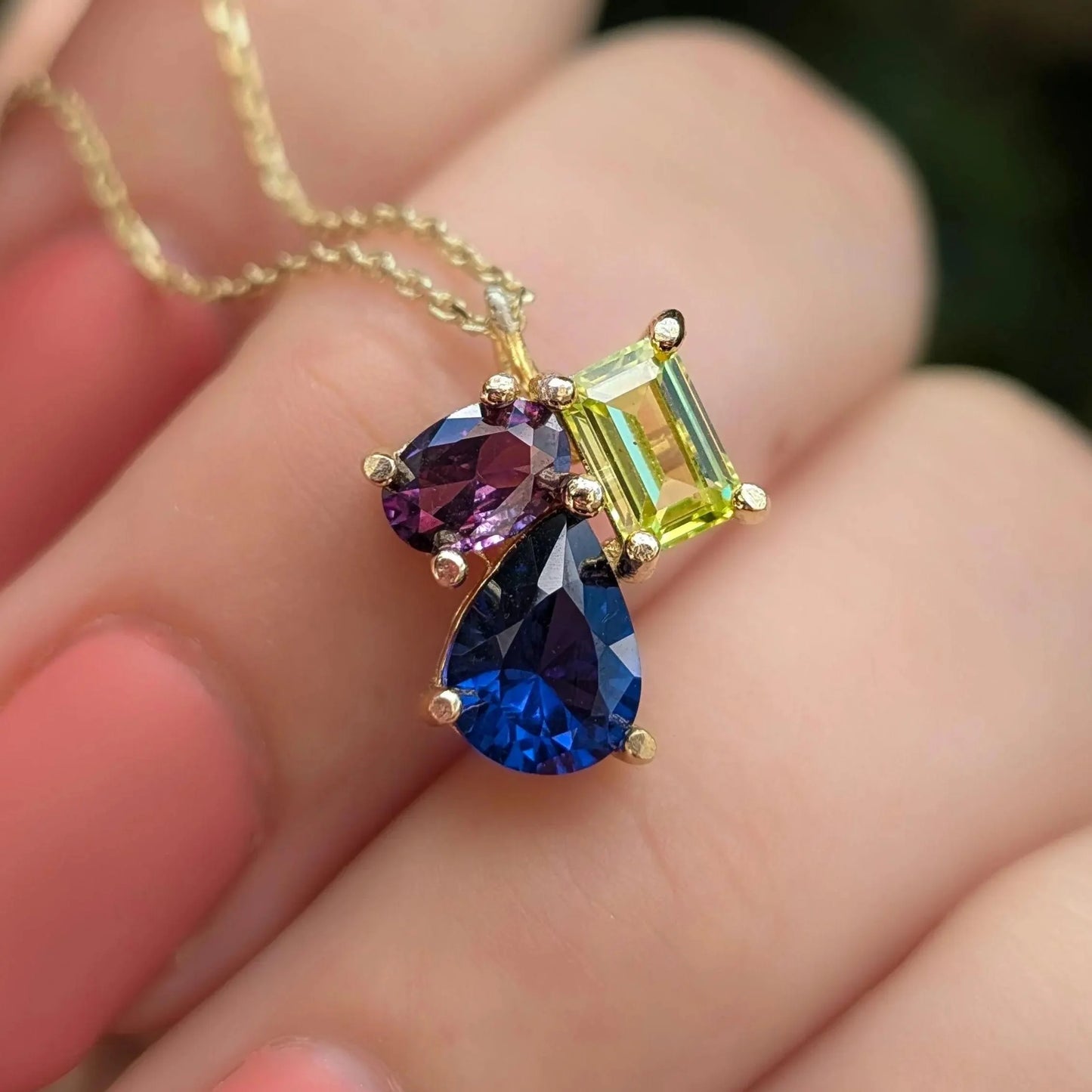 The Tulia - Custom 3 stone Necklace